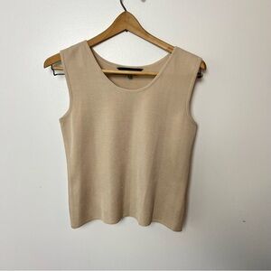 Ming Wang Classic Beige Staple Basic Tank Top‎